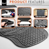 Nyxi 5 Piece Rubber Car Mat Set Front Rear Boot 120x80cm Universal view 2