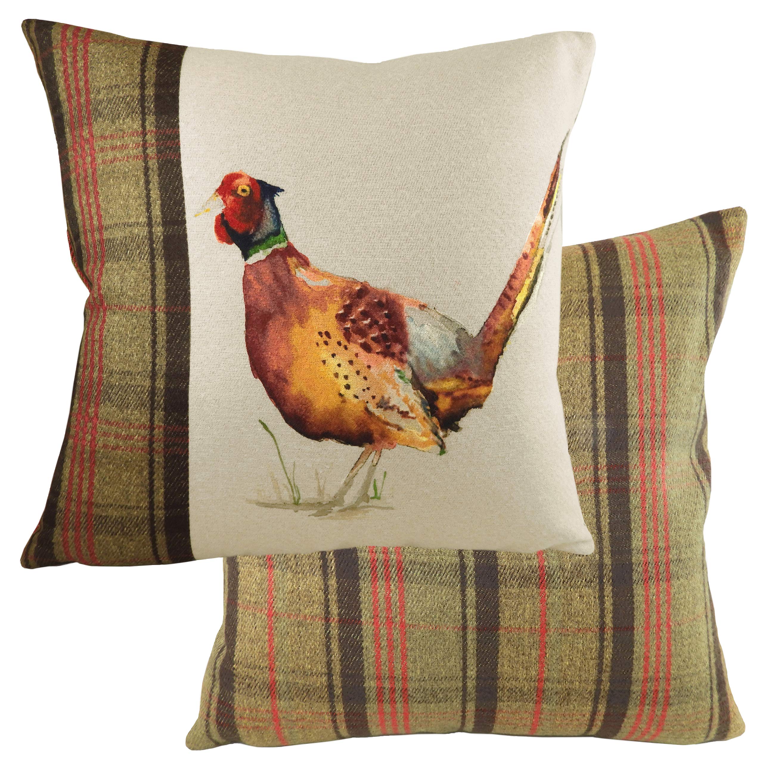 Evans Lichfield Hunter Pheasant Feather Filled Cushion, Multi, 43 x 43cm