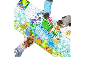 Dinosaur Coloring Poster, Large Coloring Activity Paper 75” x 31” Jumbo Size Giant Party Paper DIY Painting Drawing Banner/Ta