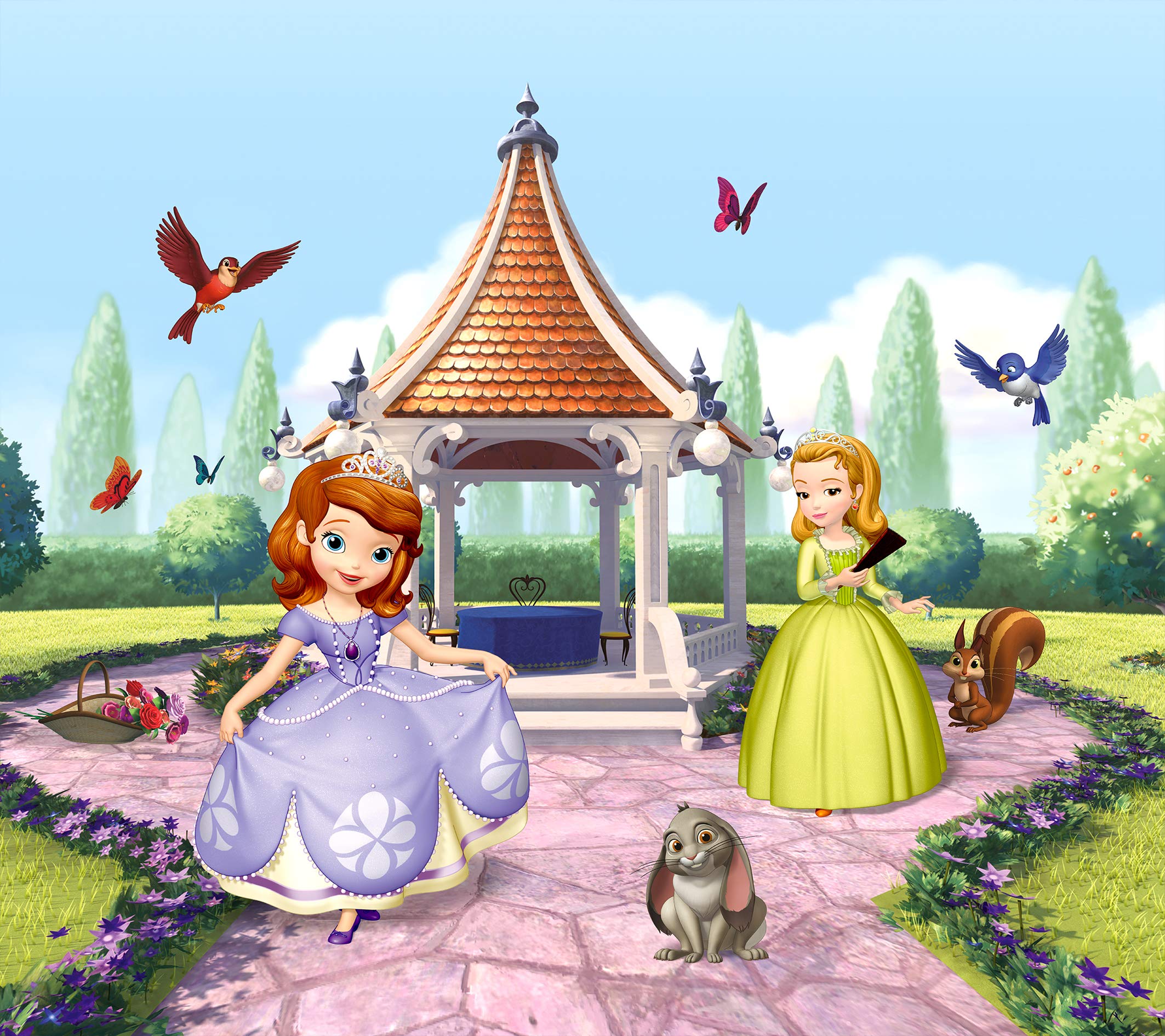 AG Design Sofia on The Archway Disney Curtains for Kids Room 2 Pieces, Multicoloured, 180 x 160 cm