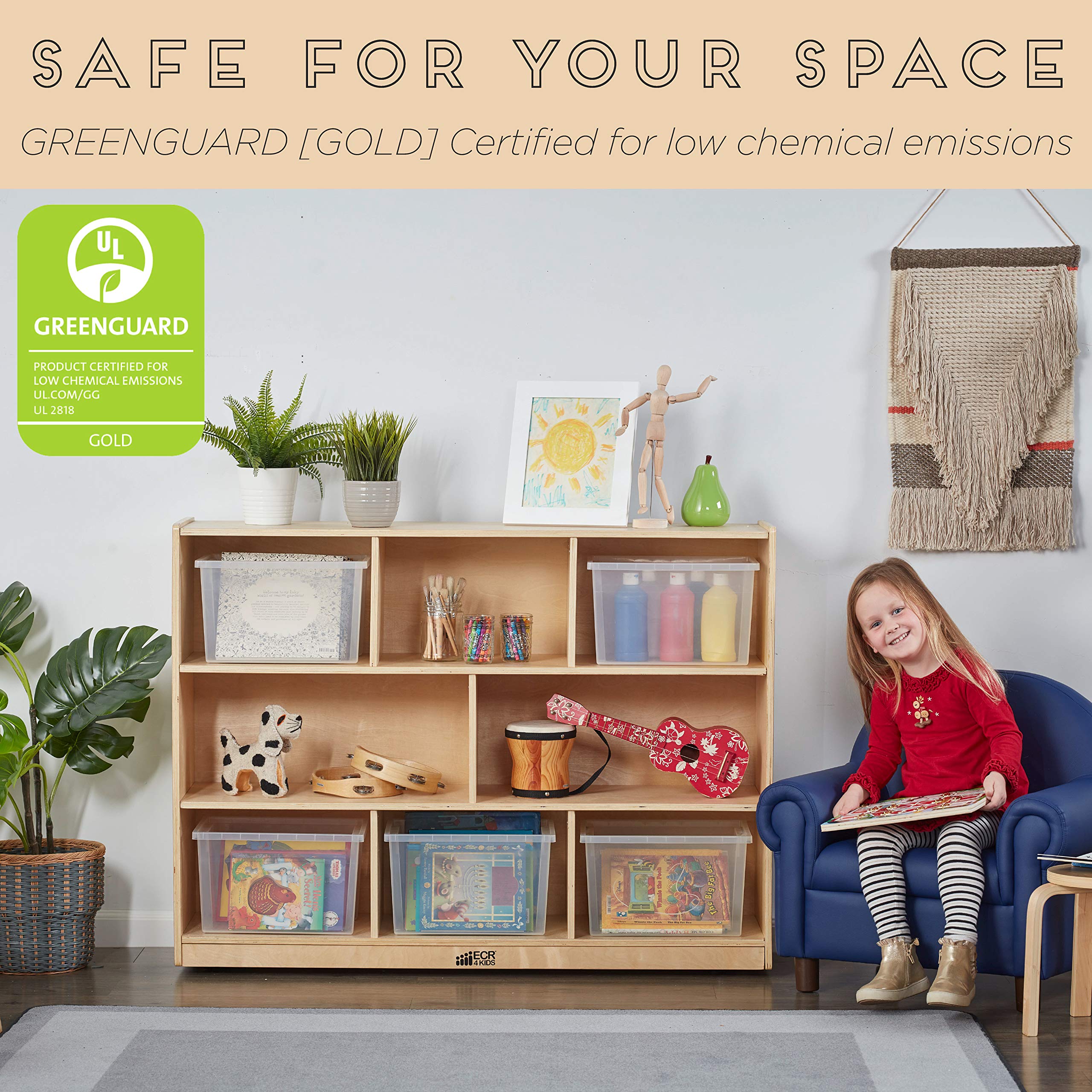 Ecr4kids Birch 8 Section School Classroom Storage Cabinet With