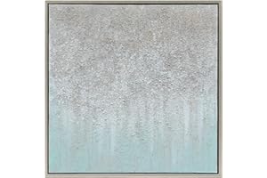 Empire Art Direct Abstract Wall Art Textured Hand Painted Canvas by Martin Edwards, Champagne Silver Frame, 36" x 36", Golden Field