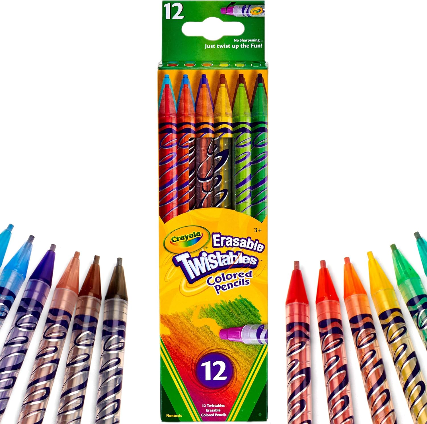 Crayola Twistables Erasable Colored Pencils, Assorted Colors, 12 Count, Gift for Kids: Toys & Games