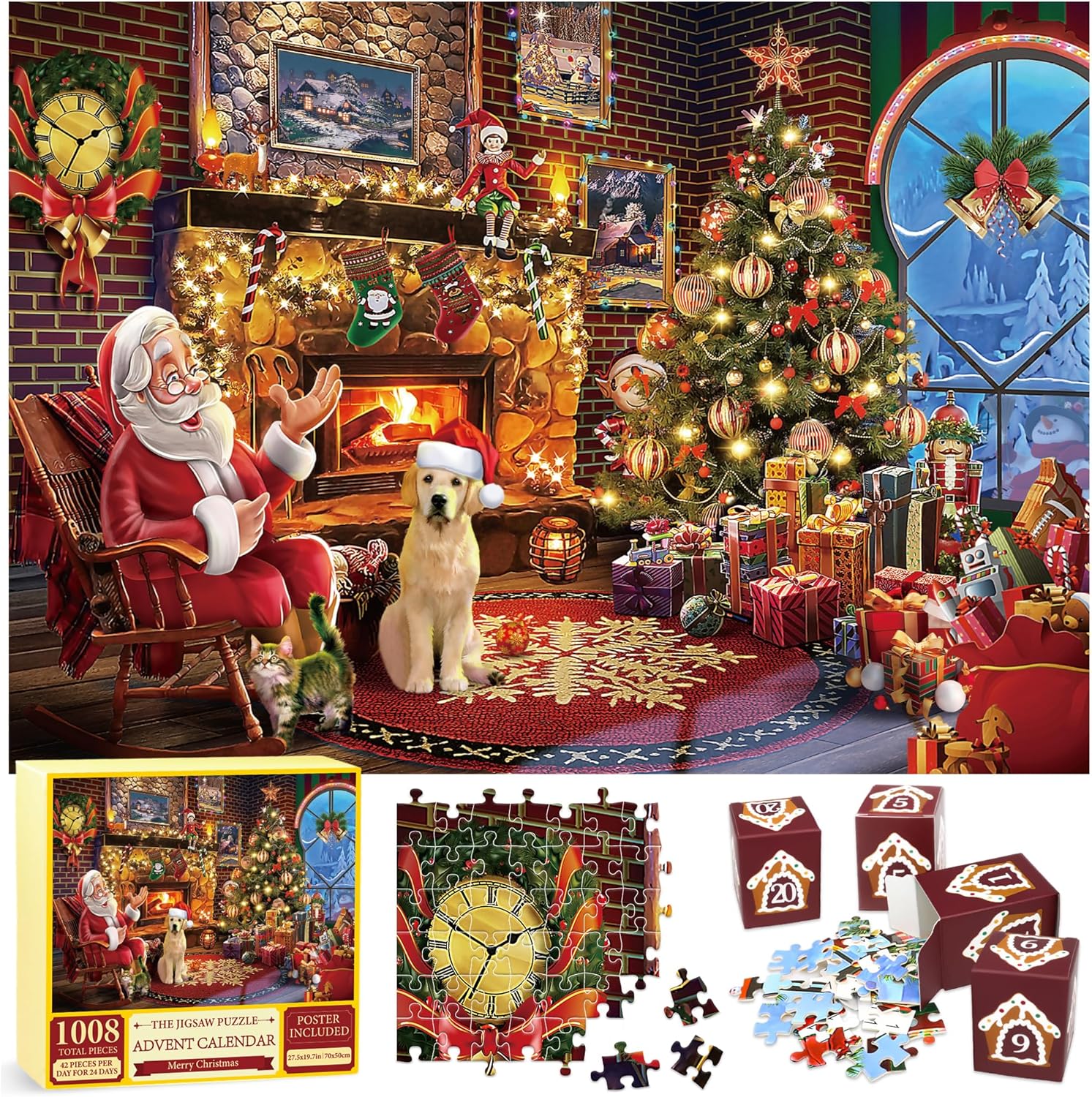Advent Calendars - Puzzle Advent Calendar 2023 Adult, Christmas Countdown Calendar Jigsaw Puzzles 1008Pcs 24 Boxes for Christmas Games Families Kids Boys Girls Women, Christmas Advent Calendar Holiday Puzzles Gifts