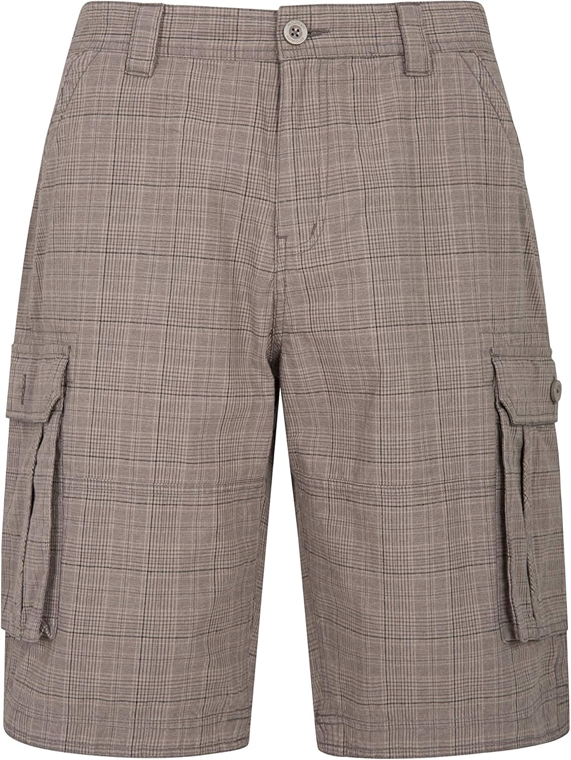 Mountain Warehouse Check Mens Cargo Shorts Check Twill Cotton Hiking