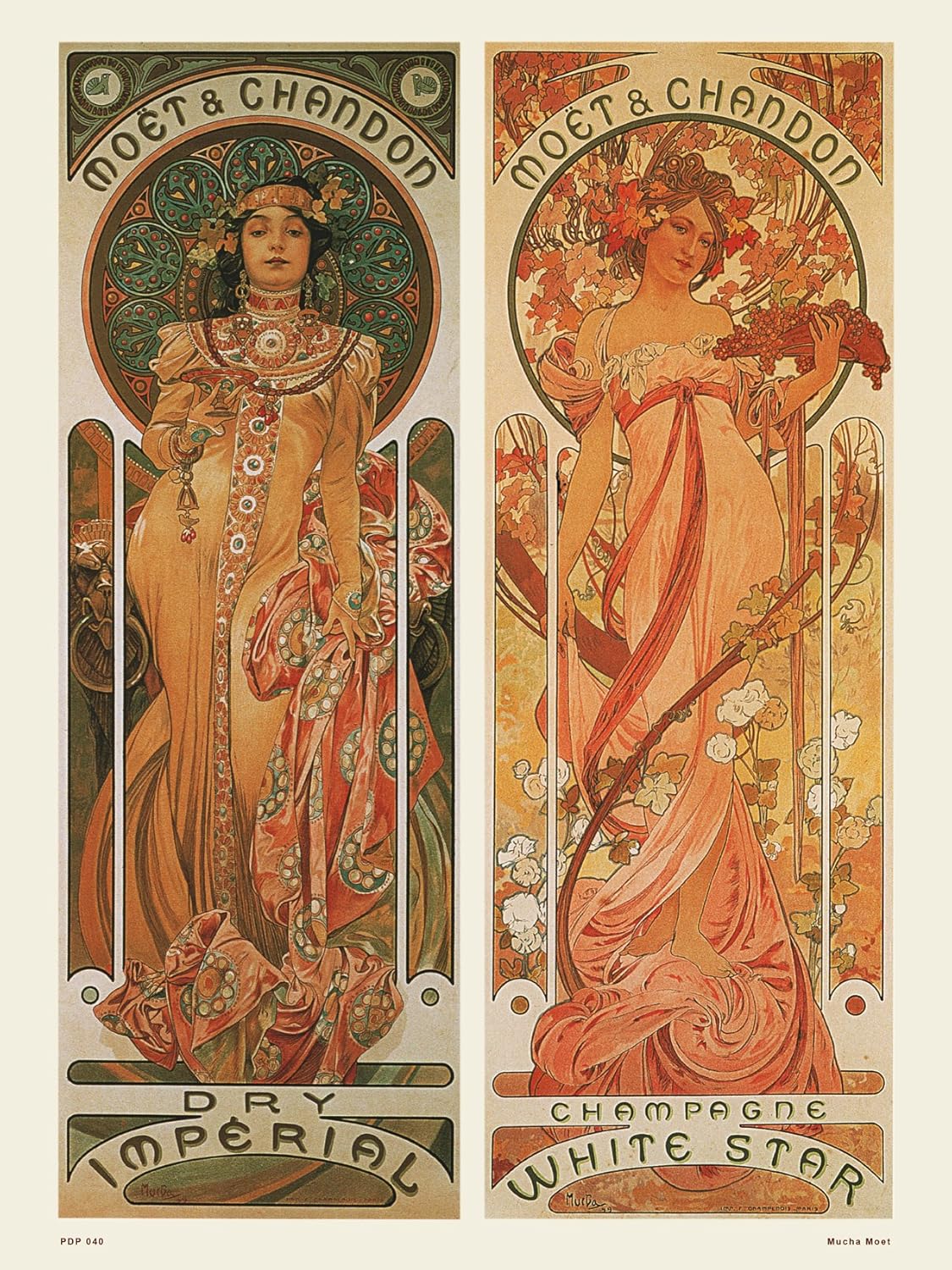 Amazon Com Onthewall Art Nouveau Poster Art Print By Alphonse Mucha Moet Pdp040d Posters Prints