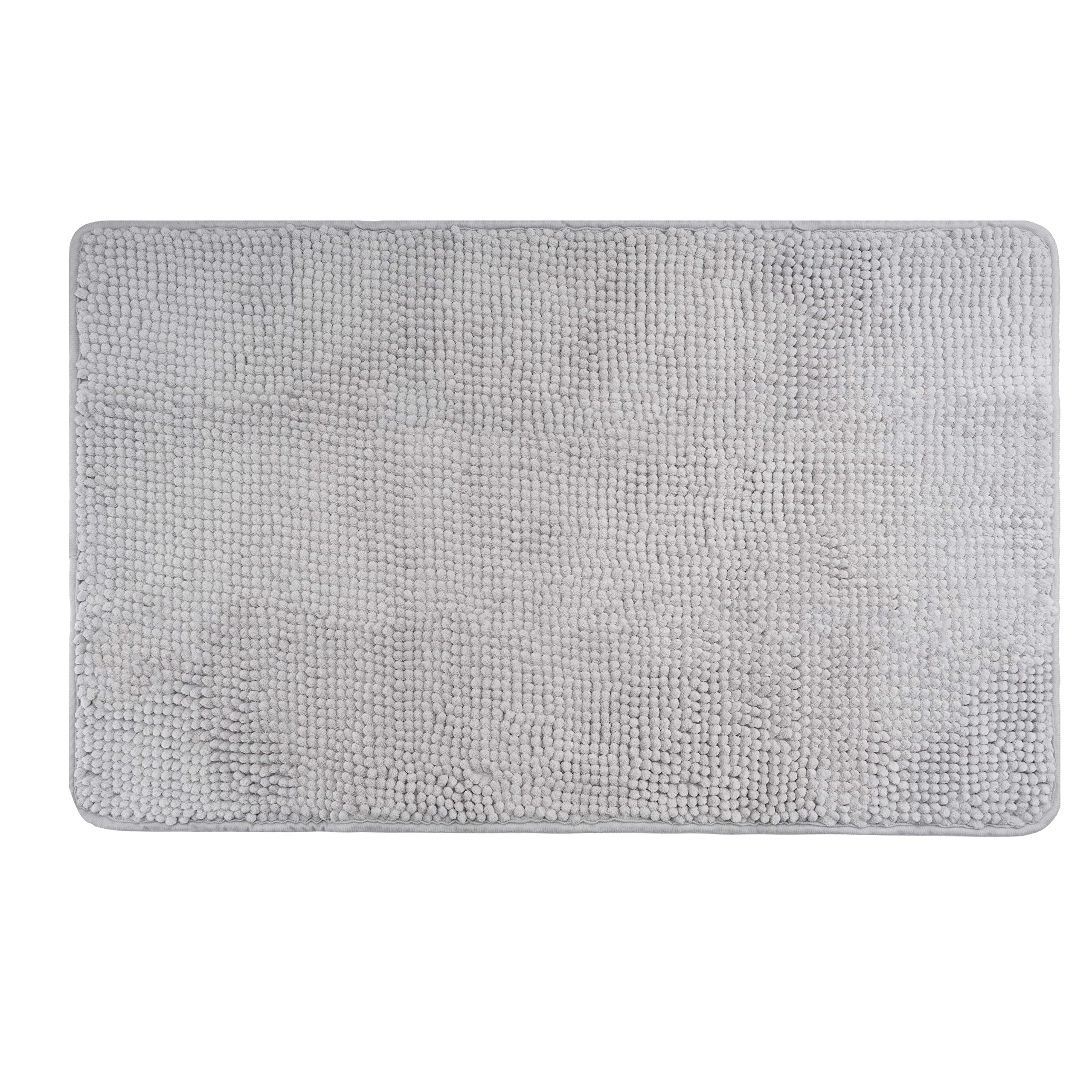 fluffy® Bath Mat made of Chenille with Non-Slip Bottom (50 x 80 cm, Grey) — image 1