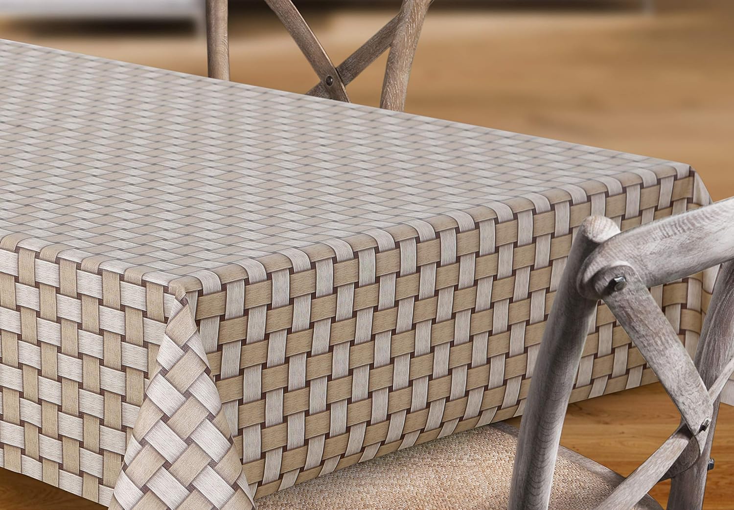 Tovaglia Cerata, Lavabile, Antiscivolo, Con Nastro, Rettangolare, Rotonda, Ovale, Motivo, Colore A Scelta (struttura In Lino Verde, Rettangolare, 110 X 140 Cm