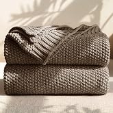 blunique 100% Cotton Cable Knit Throw Blanket, Lightweight Soft Knit Blanket for Sofa Couch Bed, Breathable All-Season Throw,