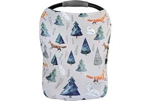 Premium Soft, Stretchy, and Spacious 4 in 1 Multi-Use Cover for Nursing, Baby Car Seat, Stroller, Scarf, and Shopping Cart - 