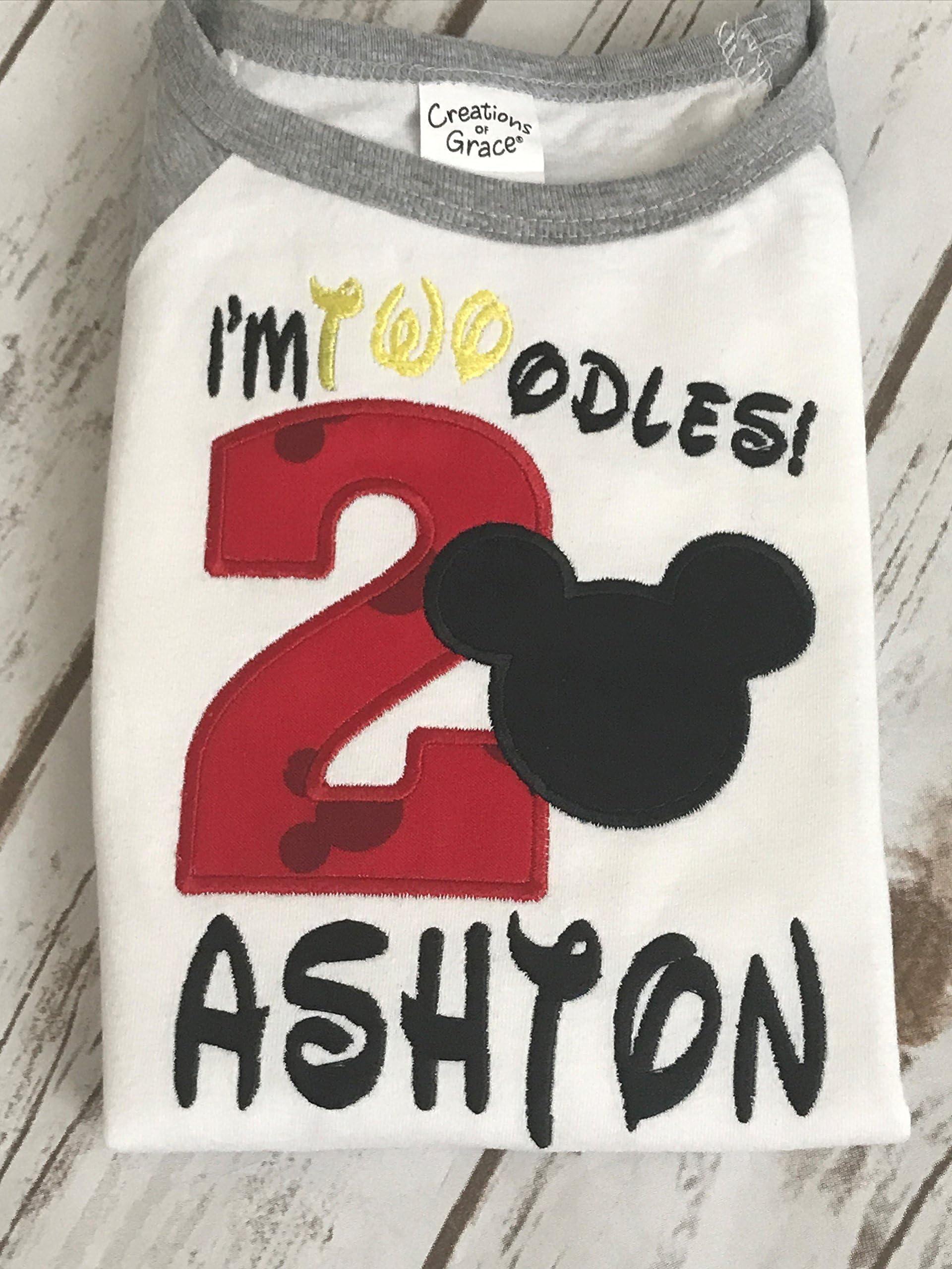 Mickey Mouse Shirt Boys Mickey Mouse Birthday shirt Boys Second Birthday shirt Oh Twoodles Birthday Shirt I'm 2 Mickey Birthday Shirt