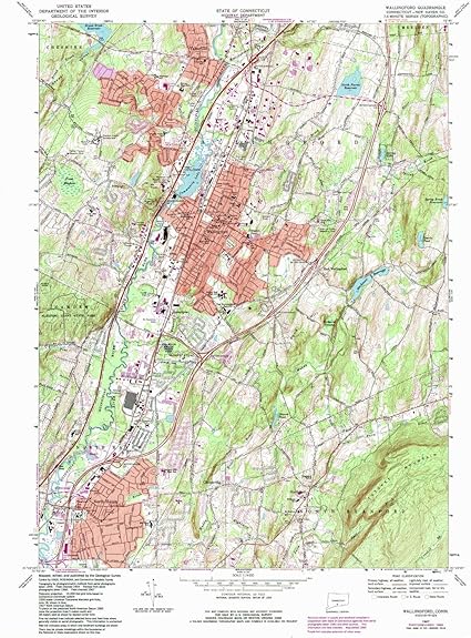 Wallingford CT topo map, 1:24000 Scale, 7.5 X 7.5 Minute, Historical