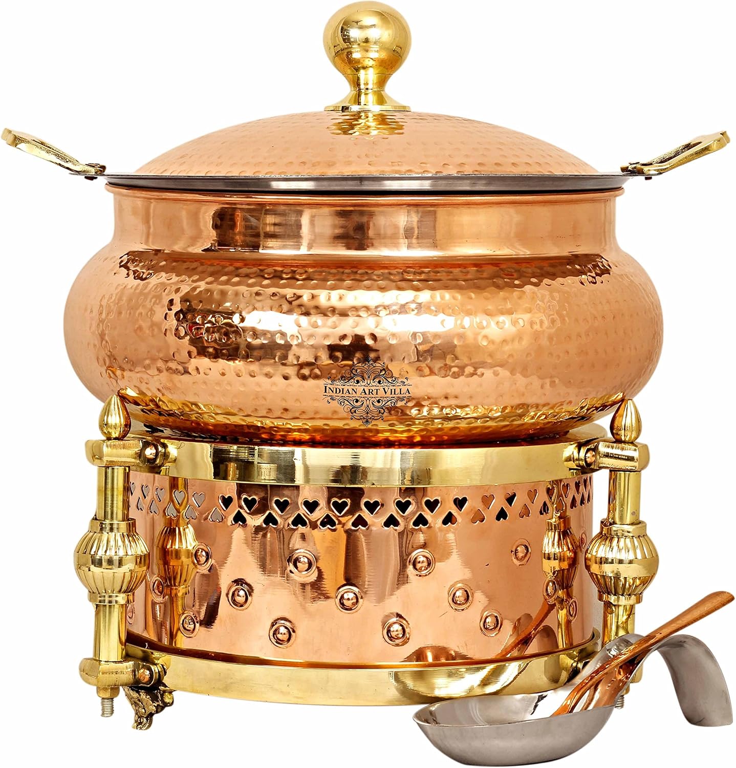Buy Indian Art Villa Steel Copper Chafing Dish with Sigdi Design Gel