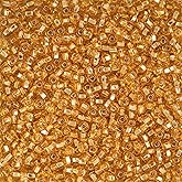 John Bead Czech Seed Beads 10/0 Silver Lined Gold, 100g