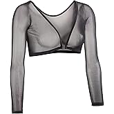 Sleevey Wonders Women’s 3/4 Length Slip-On Mesh Sleeves – Sheer Reversible Arm Cover Up, Cooling Shrug Bolero for Dresses