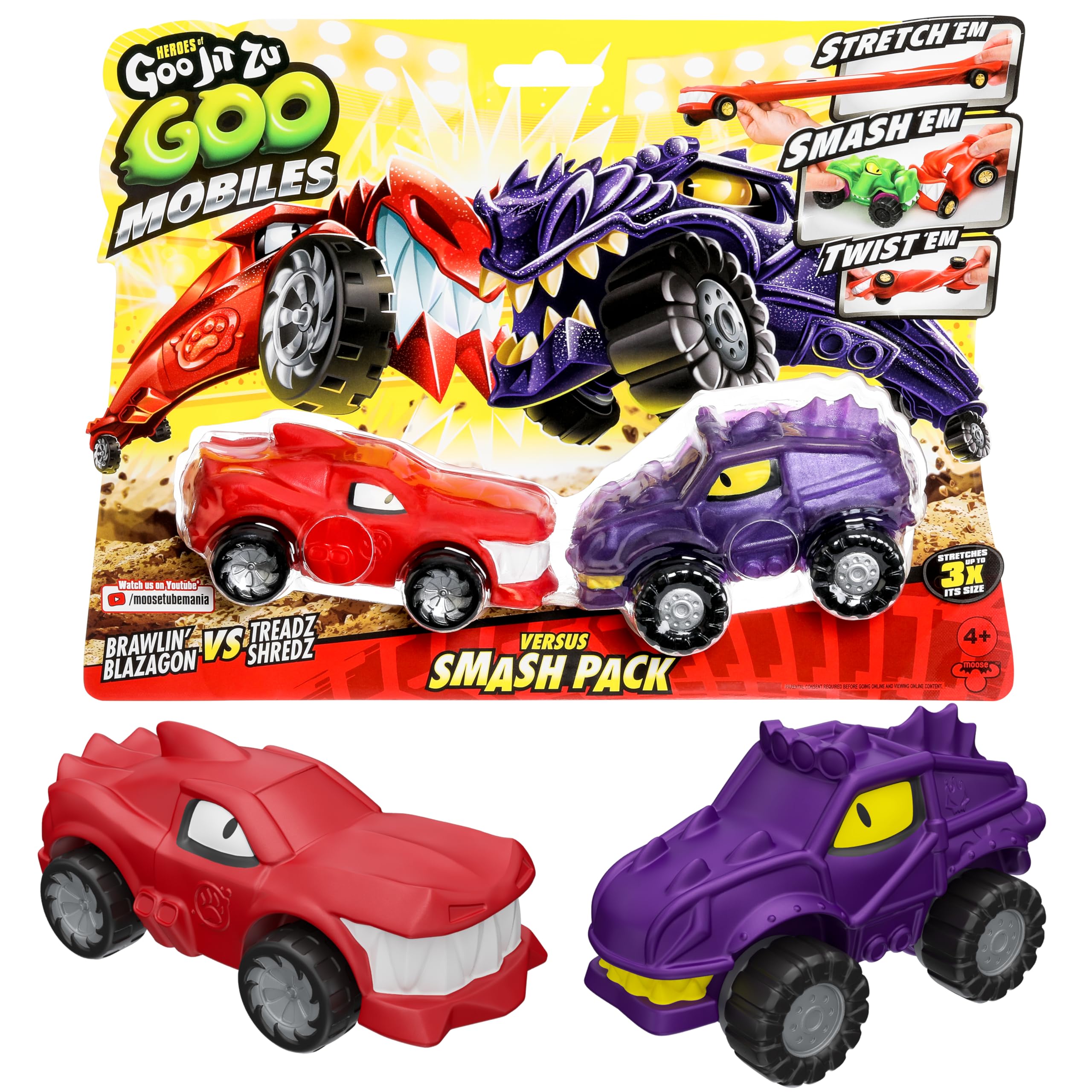 Heroes of Goo Jit Zu Goo Mobiles- Blazagon Vs Shredz. Stretch 'em! Smash 'em! Twist 'em! Fix Them and start again! Present for 4 year old girls, boys and Goo Jit Zu fans