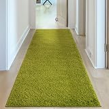 THE RUGS Living Room Shaggy Rug 80x300 cm Green 30 mm Thick view 4