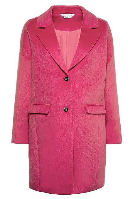 Studio Untold Damen große Größen bis 54 | Mantel, Winterjacke | Oversized, Reverskragen | Knöpfe, Taschen, Futter | pink, Vis