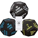 Juliet Paige Exercise Dice for Fitness, Workouts, Crossfit WOD, Cardio, HIIT, and Sports with Exercise Illustration Booklet (Bundle, 3 Dice)
