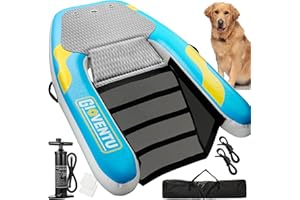 ACCUCRAFT Inflatable Dog Pool Water Ramp, 62"x 40" Extra Large Dog Boat Ramp for Dogs Up to 220 lbs with Innovative 2-in-1 Ramp Assist, Protable Floating Puppy Ladder Docks for Pool Lake