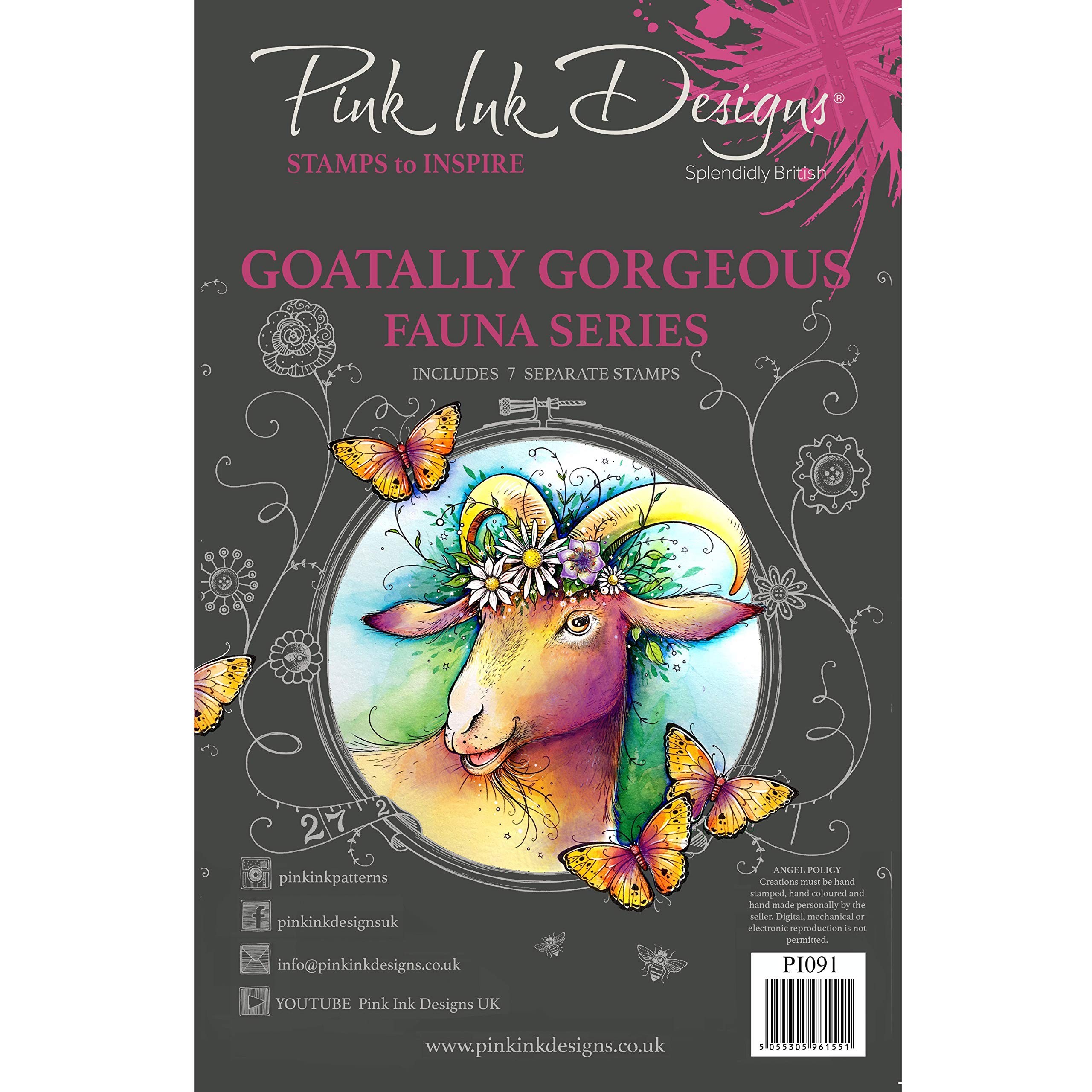 Pink Ink Designs Goatally Gorgeous-Clear Stamp Set, A5 PI091