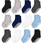 HYCLES Non-Slip Toddler Socks, Girl Grip Socks for 1-10 Years Kids Girls Boys Toddler Sock with Grippers