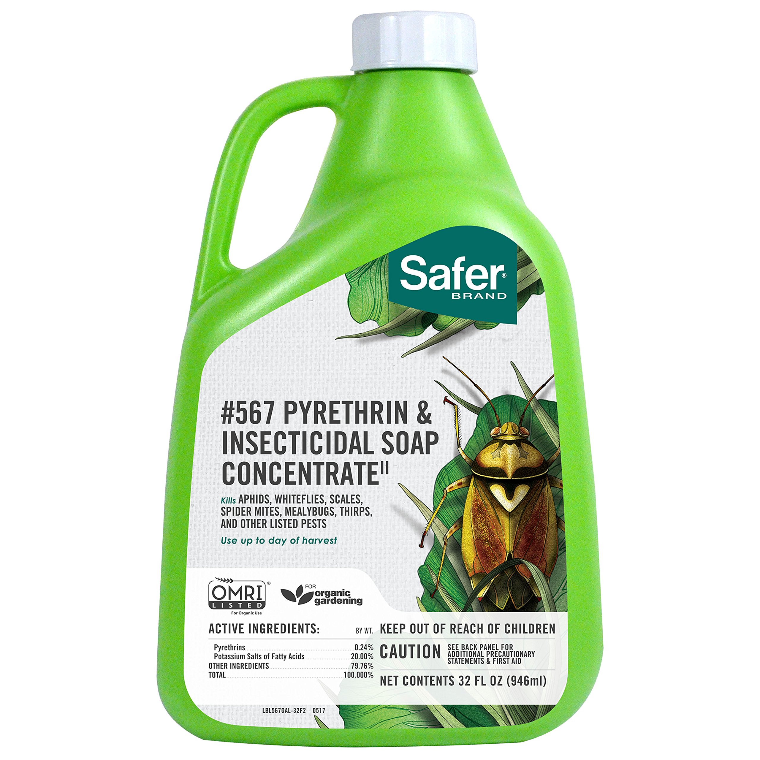 Safer Brand Insecticidal Soap & Pyrethrin Concentrate 32Ounce 24654000322 eBay