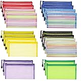 JARLINK 20 Pack 10 Colors Zipper Mesh Pouch, Zipper