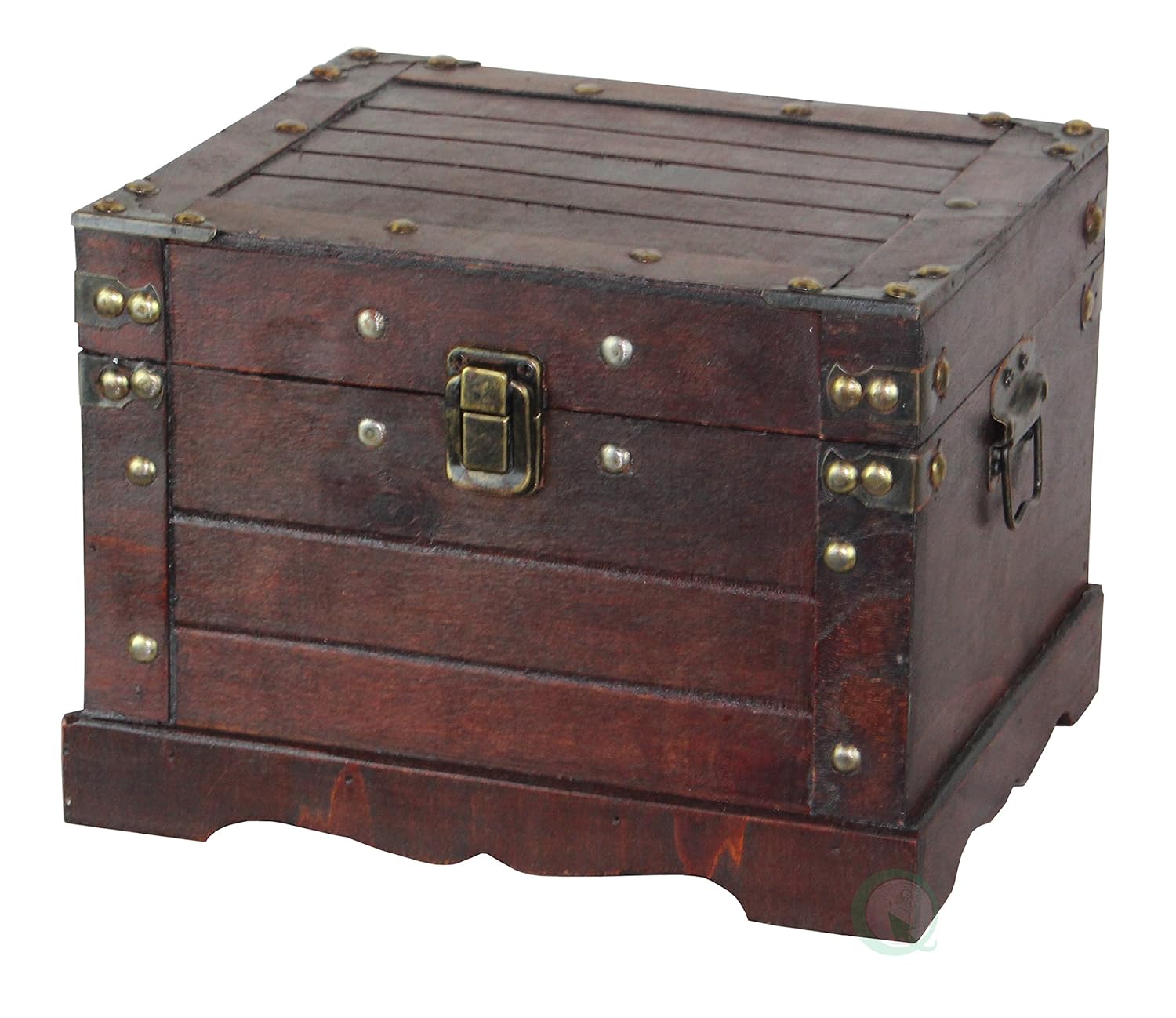 Large Old Style Wooden Chest In Antique Cherry Large Amazon