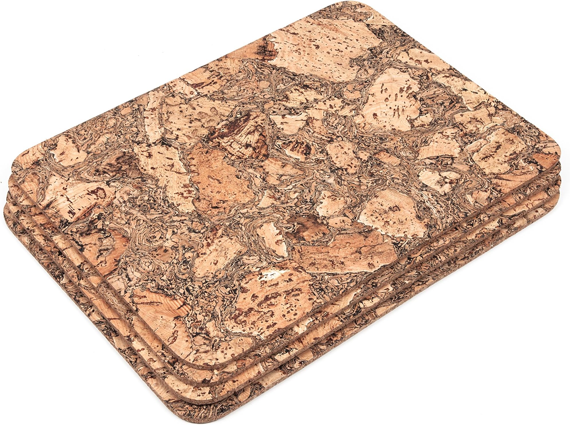 Cork Placemats Table Mats Natural Pattern - Pack 4