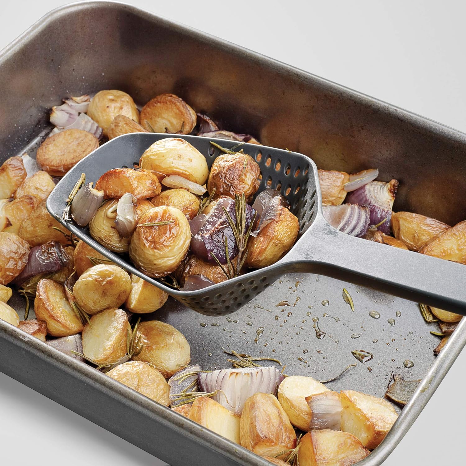 Joseph Joseph Scoop Colander Strainer Slotted Spoon, Large, Black: Kitchen & Dining