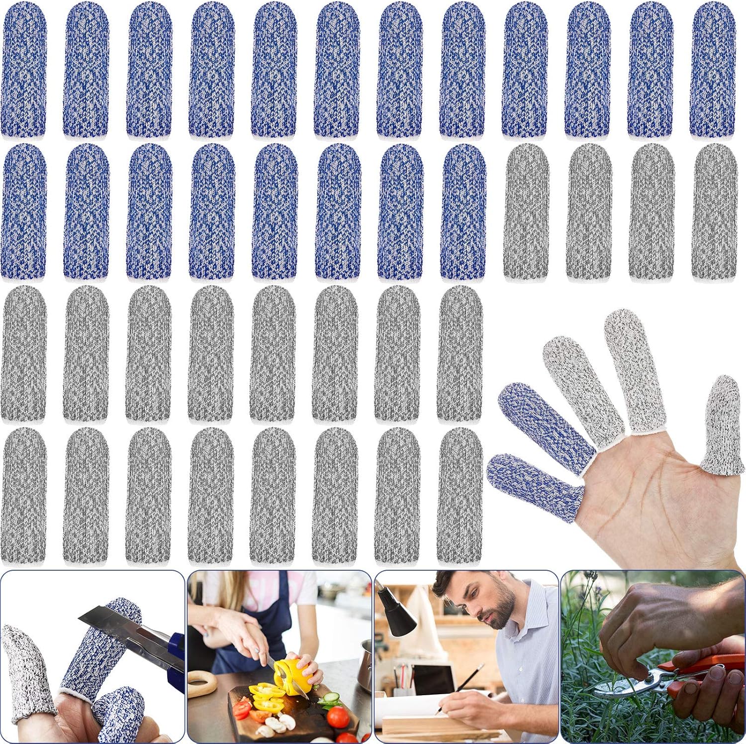 40 Pieces Finger Cots Thumb Protector AntiCut Fingertips Finger Sleeve