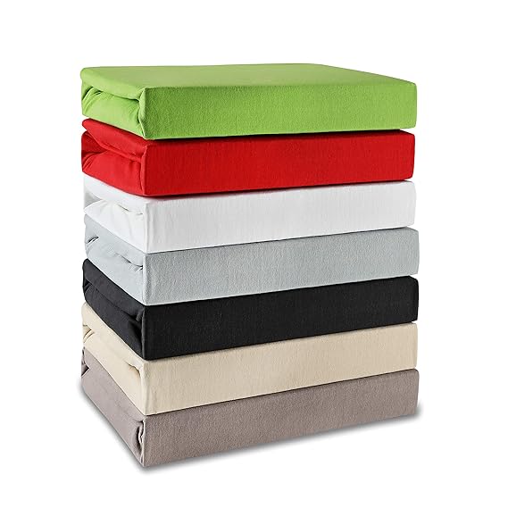 Hometex Premium Textiles Spannbettlaken Spannbetttuch bis 30 cm Steghöhe | Bettlaken aus 97% Baumwolle 3% Elasthan 160g/m² - 