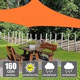 HEYOMART Sun Shade Sail 3m x 4m Rectangle Orange UV 98% Waterproof view 4