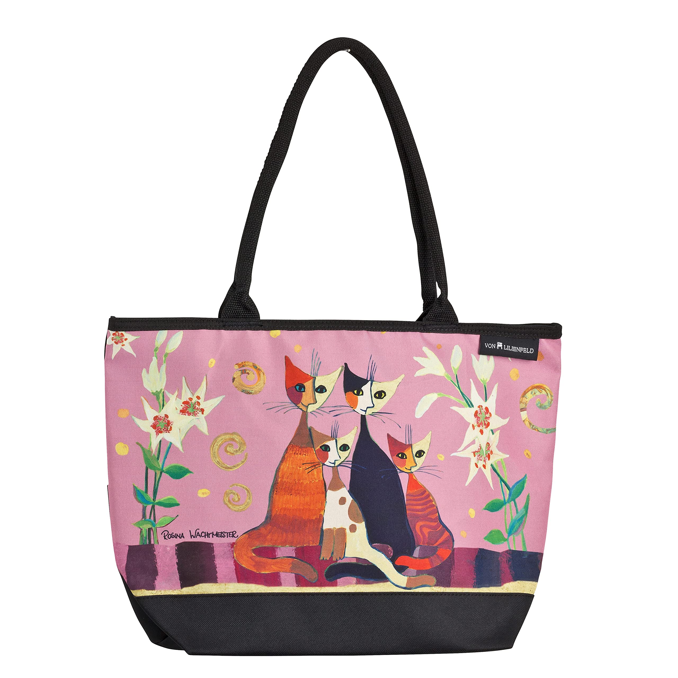 VON LILIENFELD Handbag Rosina Wachtmeister Lilies Art Design Shopper Dimensions L 42 x H 30 x D 15 cm Beach Bag Handbag Office, multicoloured, Contemporary