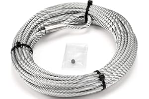 WARN 100972 Service Part - Wire Winch Rope Replacement Kit, Fits: VRX and AXON Winches - 7/32" x 50'