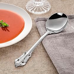 KEAWELL Gorgeous Round Soup Spoon, Set of 4, 18/10
