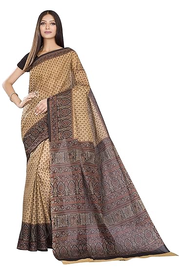 Womens Pure Cotton Printed Saree Without Blouse Piece
