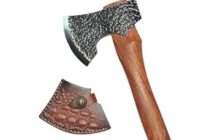 CCHEETAH IMPRE Hand Forged Survival Axe,Camping Axe Set, Gift for Men, Multipurpose Axe with Leather Case for Bushwhacking and Gardening
