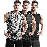 DRSKIN Men's 4, 3, 1 Pack Tank Tops Sleeveless Shirts Workout Athletic Muscle Mesh Dry Fit Gym Training Active Athletic