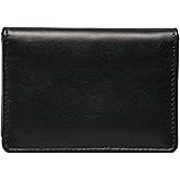 DiLoro Leather Wallets for Men and Women Small Travel Bifold Card Holder Full Grain Black Nappa Leather