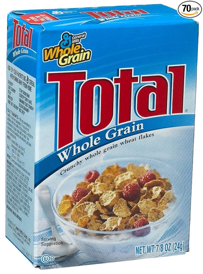 General mills total crnchy whl grn wht flks cereal whl grn single pk (016000119567)