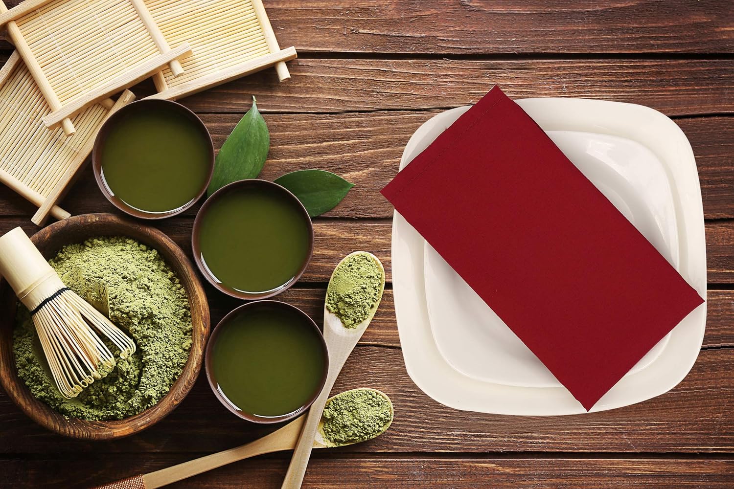 Ruvanti Kitchen Cloth Napkins 12 Pack (18"X18") Dinner Napkins Soft and Comfortable, Reusable Napkins, Durable Linen Napkins, Perfect Table Napkins/Burgundy Napkins for Family Dinners, Weddings: Home & Kitchen