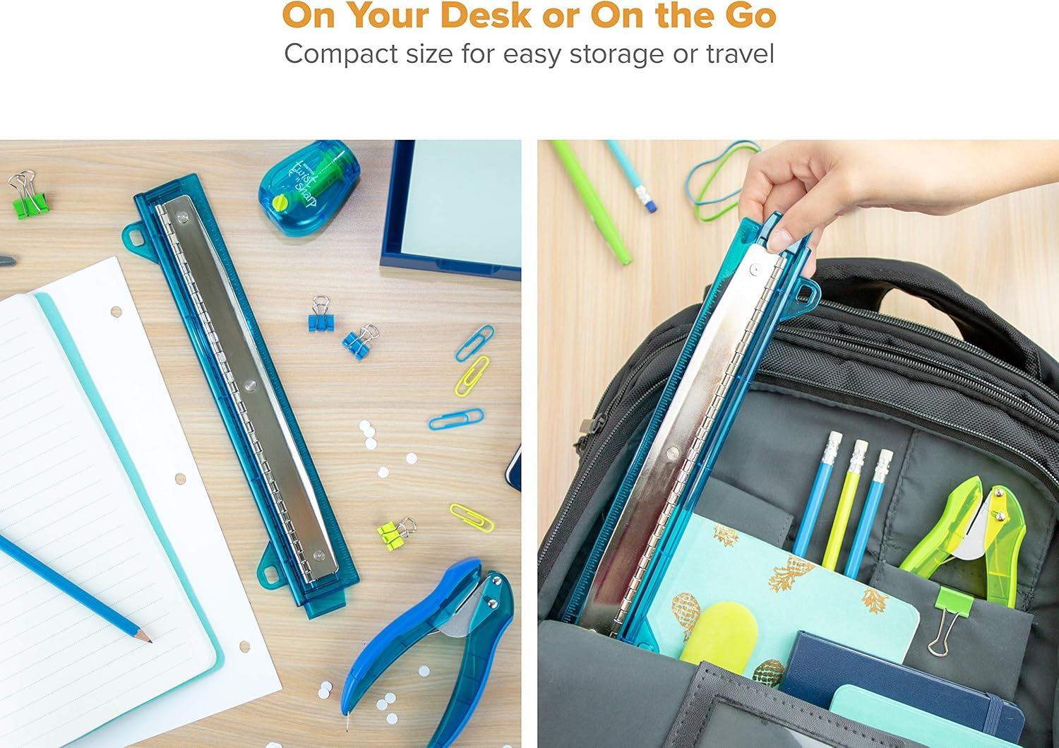 Bostitch Ring Binder 3 Hole Punch, 5 Sheets, Assorted Colors (RBHP-4C): Office Products