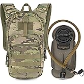 MARCHWAY Tactical Molle Hydration Pack with 2.5L TPU Water Bladder, Low-Profile Organized Military Backpack for Hiking, Cycling, Backpacking, Hunting, Running