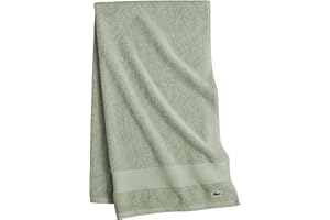 Lacoste Heritage 100% Supima Cotton Bath Towel, Aloe, 30" x 54" – Highly Absorbent & Quick Drying, Premium Super Soft Bath Towel, Bathroom Essential, Gift for All Occasions, Machine Washable