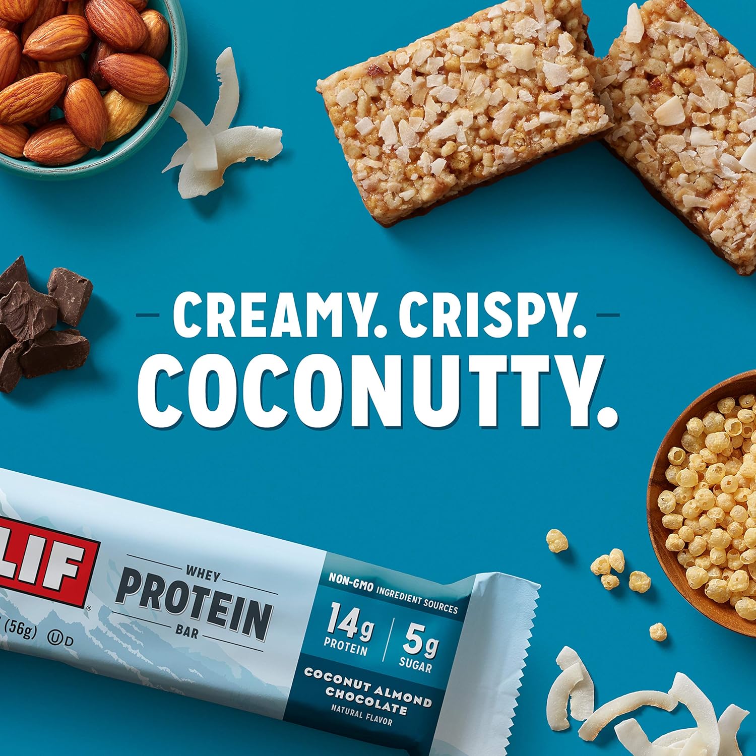 CLIF Whey Protein Snack Bars Coconut Almond Chocolate Flavor (1.