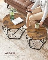 VASAGLE Coffee Tables Set of 2, Industrial Rustic Brown Black LET040B01 view 8