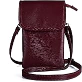 befen Genuine Leather Small Crossbody Bags for Women Cell Phone Bag Cross Body Purses,Silver Zipper