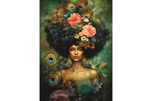 CRAFT KREATIVELY African Woman Portrait Rice Paper, 11.5 x 16 inch (1pc) - Mulberry Paper for Decoupage Furniture Print Crafts